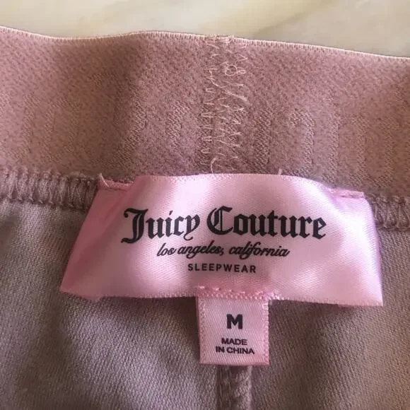 Juicy Couture Pink Shorts golthic crystal Rhinestone Logo rear tush M velour Med - Picture 2 of 4